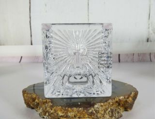 Nib Waterford Christianity Votive Lead Crystal Candle Holder W/ Etched Cross