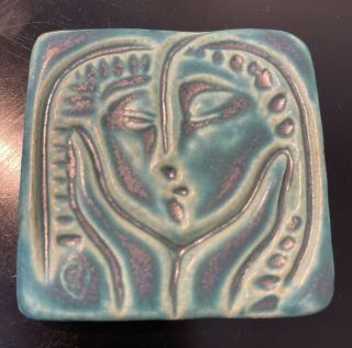 Pewabic Detroit Pottery Tile 3” Kiss