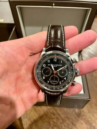 Baume & Mercier Capeland Moa10067 Stainless Steel Chrono Automatic Watch 44mm