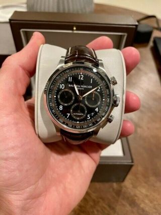BAUME & MERCIER CAPELAND MOA10067 STAINLESS STEEL CHRONO AUTOMATIC WATCH 44mm 2