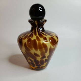 Murano Brown Speckled Perfume Bottle With Elegant Stopper,  Mcm