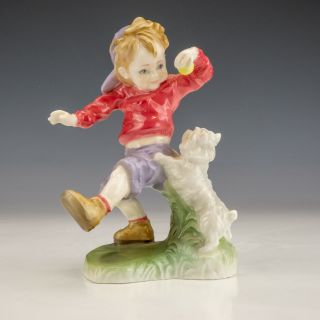 Royal Worcester Porcelain - Best Buddies Boy & Puppy Dog Figure - Limited Ed