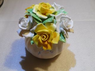 Royal Adderley Floral Bone China Porcelain Yellow and White Flower Bouquet 2