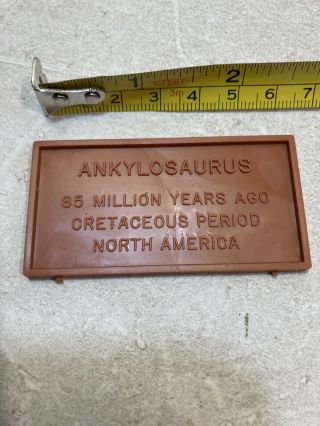 Name Plate Only 1973 Aurora Prehistoric Scenes Armored Dinosaur Ankylosaurus