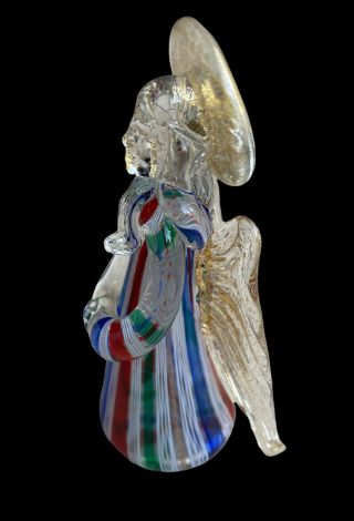 Murano Art Glass Vetreria La Fenice Latticino Gold Flake Nativity Angel