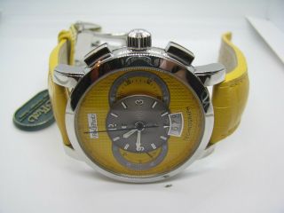 Paul Picot Men ' s Firshire Technograph PP 0334 Yellow Dial Chrono Automatic Watch 3