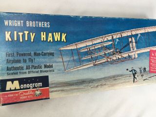 Monogram Vtg Model Kit Pa30 Orville & Wilbur Wright Brothers Kitty Hawk Airplane