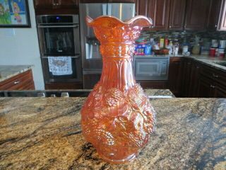Vintage Imperial Carnival Glass Loganberry Marigold Grape Vase