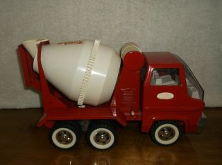 Vintage Red Tonka Cement Mixer Truck,  No.  2620,  Gas Turbine,  14 "