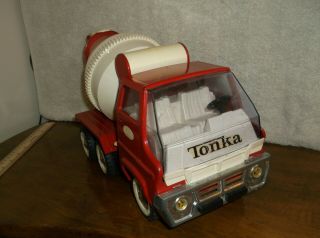 vintage red Tonka cement mixer truck,  no.  2620,  gas turbine,  14 