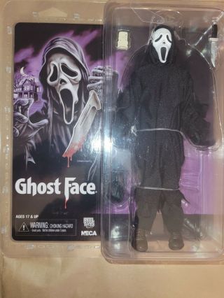 Nip Neca Scream Ghostface 8 " Horror Figure Reel Toys With Cloth Robe Clamshell