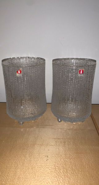 Set Of 2 Glassware Ultima Thule Highball Glasses Made In Finland Holds 14.  75 Oz