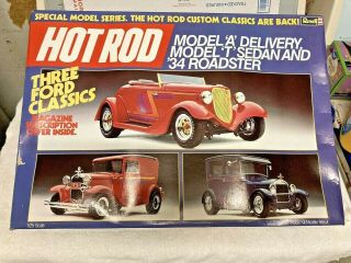 Vintage Revell Hotrod Series 3 Ford Classics Model A,  Model T,  And 34 Roadster