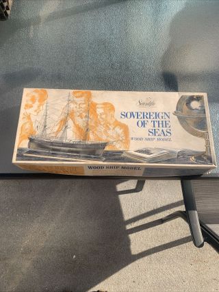 Complete Vintage Scientific Sovereign Of The Seas Solid Hull Wood Ship Model