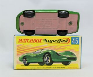 Matchbox Lesney Superfast No45 Ford Group 6 " Green With Rare Pink Base " Mib