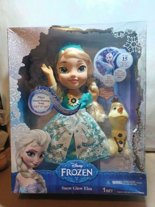 Retired Disney Frozen Snow Glow Elsa Princess Doll Dress Lights Up And Sings