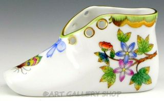 Herend Hungary 7570 Queen Victoria Porcelain Baby Shoe Flowers & Butterfly