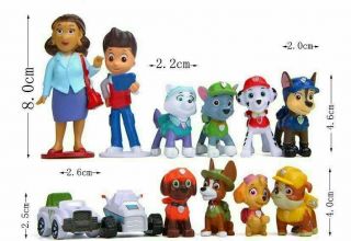 12pc/set Paw Patrol Cake Toppers Action Figures Puppy Patrol Dog Kids Gift