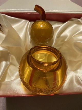 Tittot Amber Art Glass Liuli 2 Piece Pear Shaped Sushi Sauce Holder