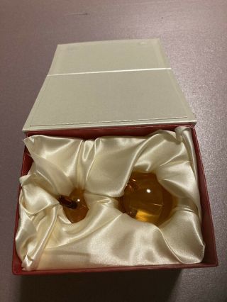 TITTOT Amber Art Glass Liuli 2 Piece PEAR shaped Sushi Sauce Holder 2