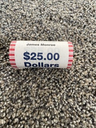 James Monroe Presidential Dollar Coin Roll Of 25 From Bank
