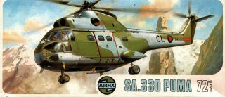 Airfix 1/72 - Scale Aerospatiale Sa 330 Puma Helicopter Kit 03021 France Raf Saaf