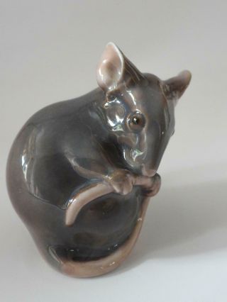 Bing & Grondahl Porcelain Grey Mouse Holding Its Pink Tail 1801 - Denmark