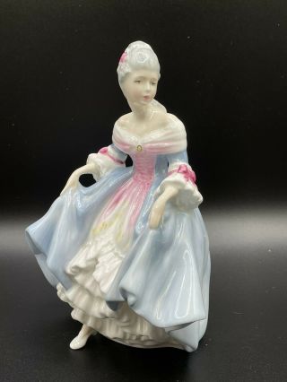 Vtg.  Royal Doulton England “southern Belle” Blue Dress Lady Bone China Figurine
