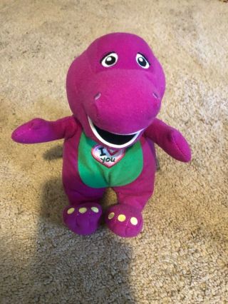 Barney Purple Plush Singing I Love You Talking Dinosaur Stuffed Toy 11 "