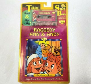 Vintage Uav Raggedy Ann & Andy Talking Story Book Cassette Tape Book 1995