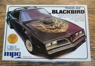 Vintage Mpc 1/25 1977 Trans Am Blackbird Gold Chrome Model Car Kit 1 - 0777 1976