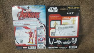 Fascinations Metal Earth Avengers Iron man & Star Wars C - 3PO Model Kits 2