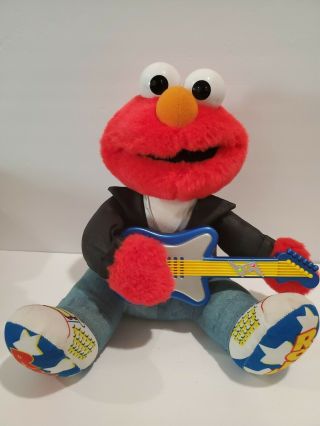 Vintage 1998 Rock N Roll Elmo W/ Guitar Plays Music Sings And Shakes Great