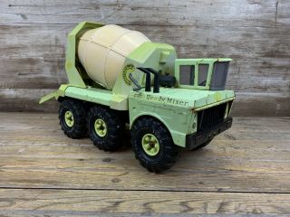 Vintage Mighty Tonka Ready Mixer Lime Green Pressed Steel Cement Concrete Truck