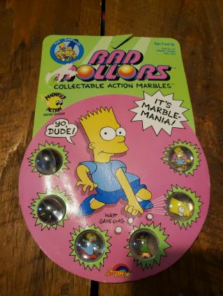 The Simpsons " Rad Rollors " Collectable Action " Marbles " Set Spectra Star 1990