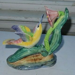Rare Vintage Stangl Art Pottery Humming Bird Figurine Statue 3627 Flower Look Nr