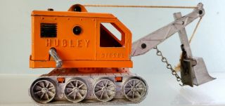 Hubley 488 Orange Die Cast Steam Shovel Construction Scoop Kiddie Toy 1950 2