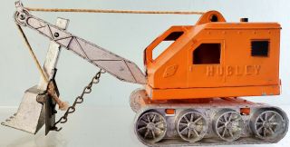 Hubley 488 Orange Die Cast Steam Shovel Construction Scoop Kiddie Toy 1950 3