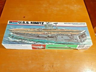Vintage 1977 Monogram Model U.  S.  S.  Nimitz Kit 3004