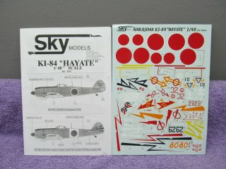1/48 Decal Sky Models 48 - 041 Ki - 84 Hayate Frank 13 Ac