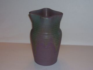 Rare Vintage Muncie Pottery Green Lilac Blended Vase