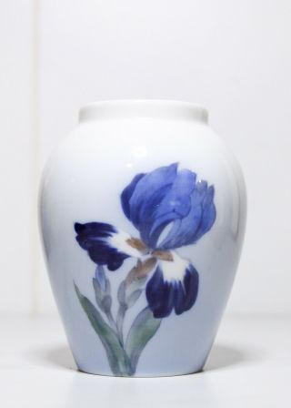 Small Vintage Royal Copenhagen Hand Painted Denmark Porcelain Glazed Floral Vase