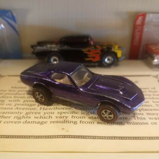 Vintage Hot Wheels Redline Custom Corvette Purple White Interior
