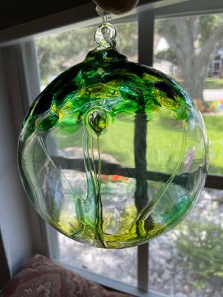 Kitras Art Glass " Tree Of Enchantment—summer " Ornament Friendship Ball Nib