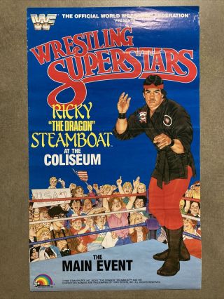 1985 Ljn Wwf Wrestling Superstars Ricky The Dragon Steamboat Poster - Ex