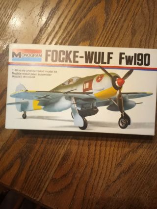 Monogram Focke - Wulf Fx190 German Military Airplane Plastic Model Kit No 6804