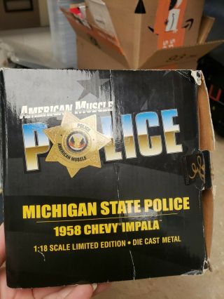 American Muscle 1:18th Scale 1958 Chevy Impala Michigan State Police