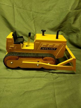Vintage Nylint Pressed Steel Yellow Bulldozer Construction Toy