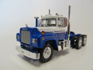 1st Gear 1/64 Scale R Model Mack Day Cab Blue & White Same Scale As Dcp