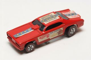 F26 Vintage Mattel Hot Wheels Redline 1970 Red Mongoose Funny Car - Tom Mcewen